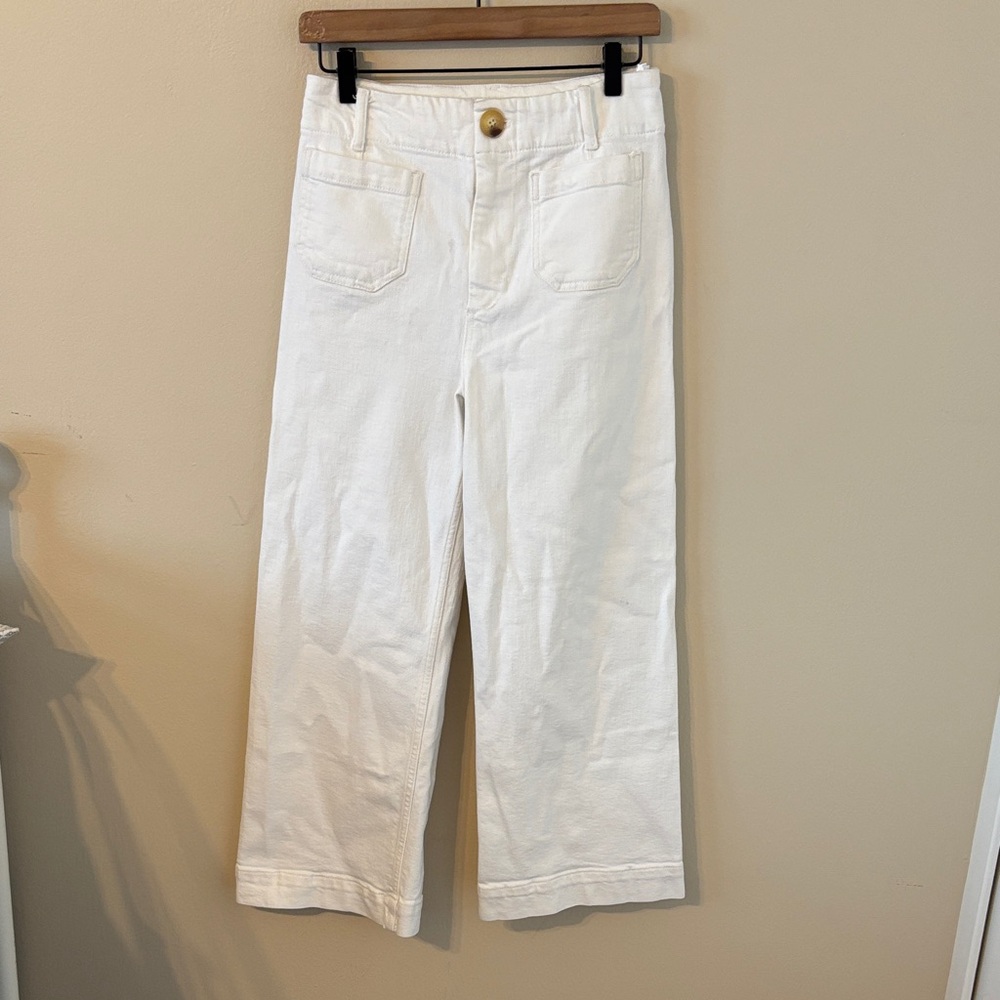 Pilcro Wide Leg Cropped Cotton Blend Pants